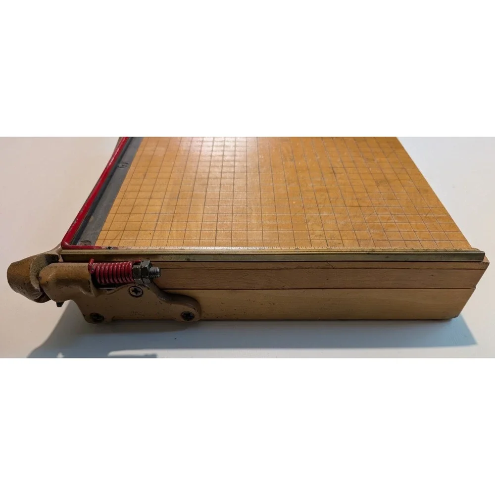 Ingento No. 4 Paper Cutter Guillotine Trimmer #4 Wood Cast Iron 12